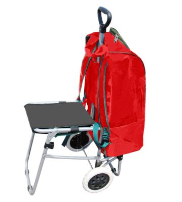 China Multipurpose Shopping Backpack Lightweight Wheeled Shopping Trolley bag Dolly with Seat Stair Climbing Shopping Bag for sale