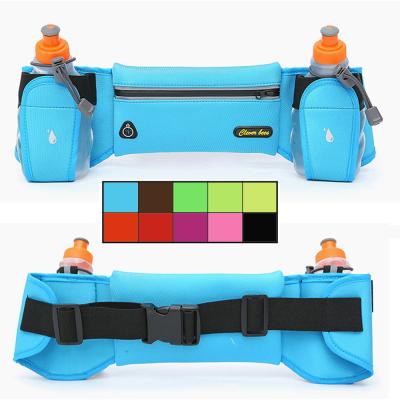 China Wholesales Cycling Waist Bag 2 Water Bottle Holder Pouches Customized Waist Packs Lightweight OEM Hiking Waist Packs for sale