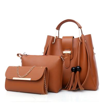 China Vinly Hand Bags Sets Totes Hobo Wristl For Women 3pcs In 1 Set Women Handbag for sale