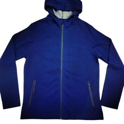 China Anti-Wrinkle Men's Custom Hooded Zipper Jacket Custom Jacquard Knitted for sale