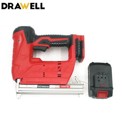 China Drawell 1500Ma 3000Ma Cordless Nail Gun 20V Lithium Battery Metal Hand Nail Gun 27.5*25*4.3cm for sale