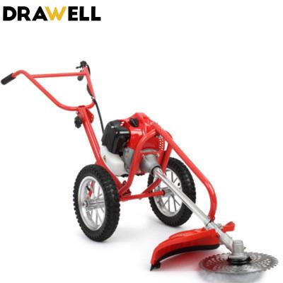 China Drawell 2 Stroke 1L Petrol Lawn Mower 42.7CC Fuel Tank Cordless Hand Push Lawn Mower for sale