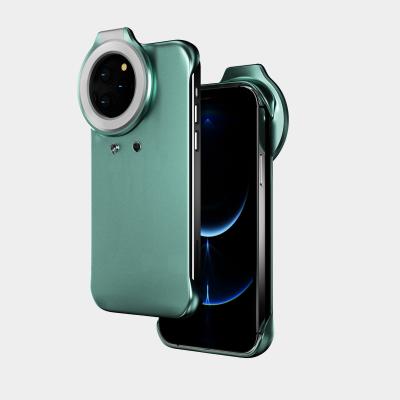 China Shockproof Led Selfie Ring Fill Light Phone Cover Lightweight Slim Style Phone Case For iPhone 12 Series for sale