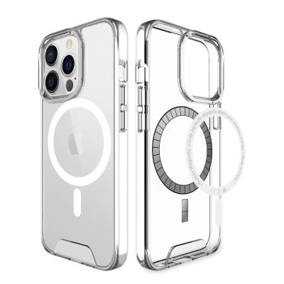 China Anti-Fall For iPhone 13 Pro / 12 Pro Anti-Fall Waterproof Transparent Space Magnetic Mobile Phone Case for sale