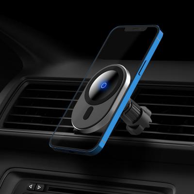 China Hot Selling 15W Car Charger Mobile Phone Fast Wireless Magnetic Protable Car Charger Wireless Mount For Phone for sale