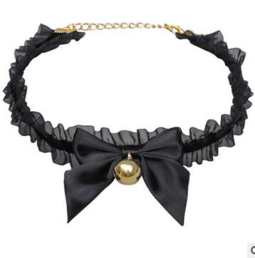 China Lace Hot Sale Lolita Accessories Cat Ear Hair Band Lace Bow Bell Collar for sale