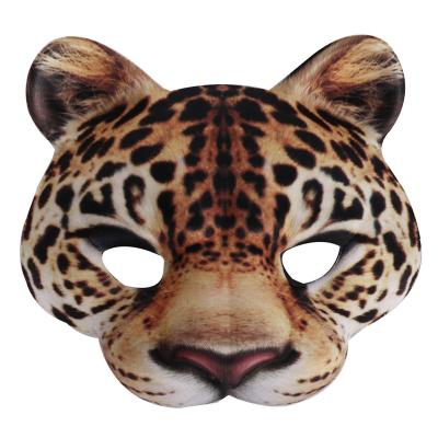 China Hot Selling PVC PVC Cheetah Animal Mask Half Face Masquerade Party Carnival Decoration Mask Halloween for sale