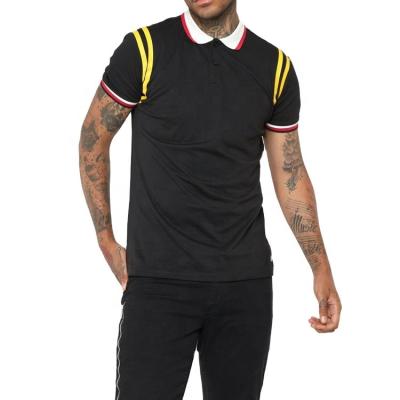 China Anti-wrinkle china manufacturer men slim fit twin tipped polo shirt 100% cotton custom ribbed short sleeve fold down collar polo shirt for sale