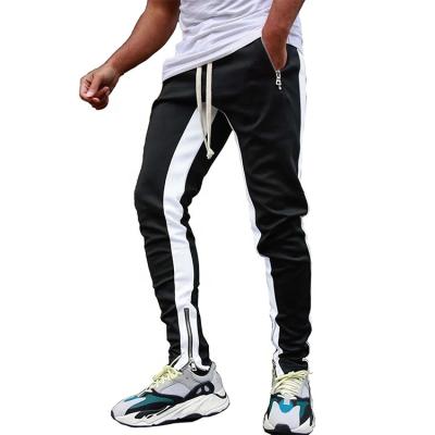 China wholesale Anti-wrinkle custom tailored skinny leg men classic black sweatpants zip up leg opening jogger pants for sale