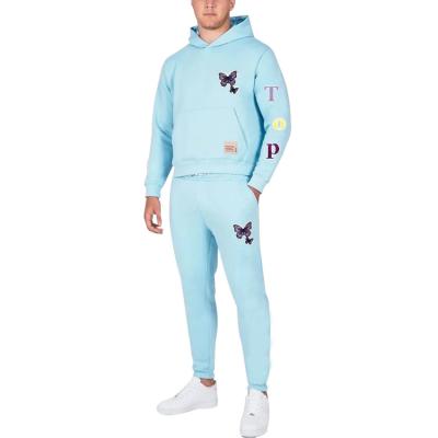 China Breathable Custom Casual Training Jogging Wear Set With Own Design And Butterfly Logo Men's Sweat Tracksuit for sale