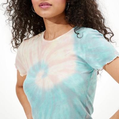 China Anti-pilling Custom T-shirt Wholesale Printing Tie Dye Oversized Women's Main Women's 100% Cotton T-Shirts Tie Dye T-shirt for sale