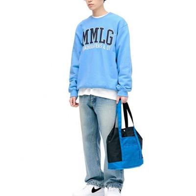 China Custom printing anti-pilling crewneck pullover high quality blue color oversized sweatshirt men's clothing for sale