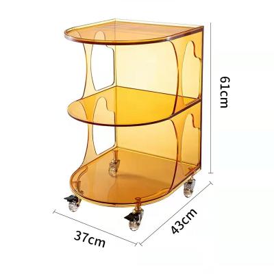 China Modern Hotel Furniture Luggage Room Keeping Acrylic Cleaning Room Service Hotel Trolley for sale