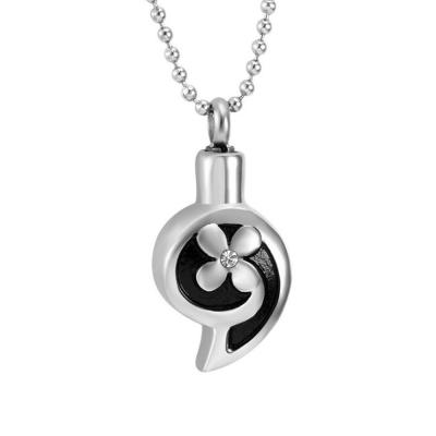 China Small flower cremation necklace simple ash punk pendant memorial gift for women urn pendant for sale