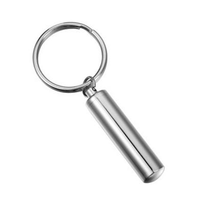 China CLASSIC Key Chain Memorial Jewelry Stainless Steel Angel Cylinder Pendant Cremation Urn Keepsake Ashes for sale