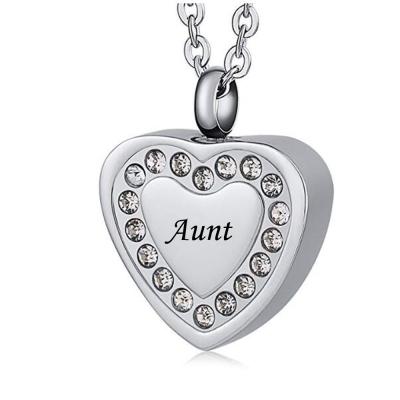 China Fashionable Punk Heart Ashes Necklace Urn Stainless Steel Memorial Pendant Ash Keepsake Cremation Jewelry for sale