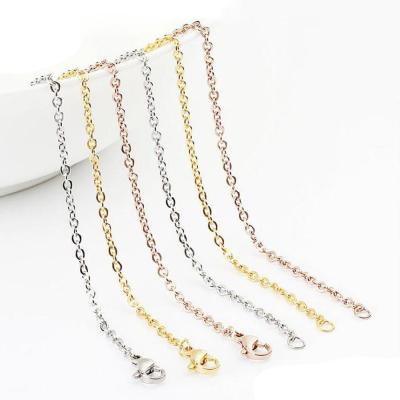 China Punk Stainless Steel Necklace Cable O Chain Link Silver Tone 50cm for sale