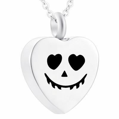 China CLASSIC Halloween Stainless Steel Cremation Cremation Head Pendant Heart Memorial Pumpkin Smiley Jewelry Keepsake for sale