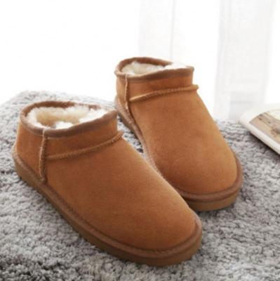 China Autumn and winter round home woolen snow boots men and velvet plus leather women's short-tube low-cut plus size cotton boots for sale