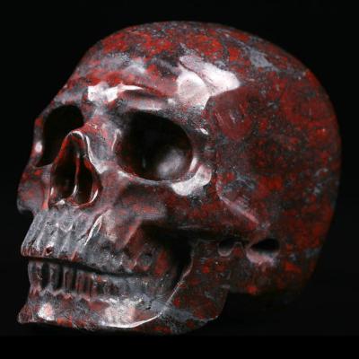 China Mr. China Wholesale Skull Realistic 2.0 Inch Chicken Bloodstone Skulls Hand Carved Crystal Skulls for sale