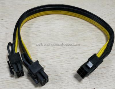 China Computer PCI-e 6 Pin Female To Dual 8pin 6+2 Pin Male Y Splitter Power Cable for sale