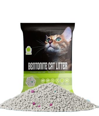 China OEM Manufacturers 100% Cats Natural Lock Cat Sand Lemon Scent Odor Strong Dustproof Cat Litter Premium Bentonite for sale