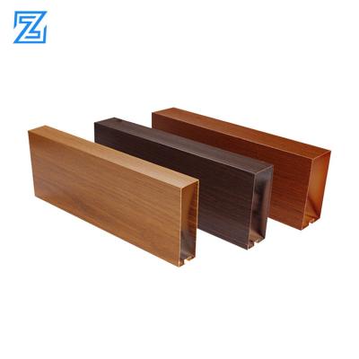 China Modern Wooden Grain U Shape Ceiling Aluminum Partition Ceiling Decoration Aluminum Material for sale