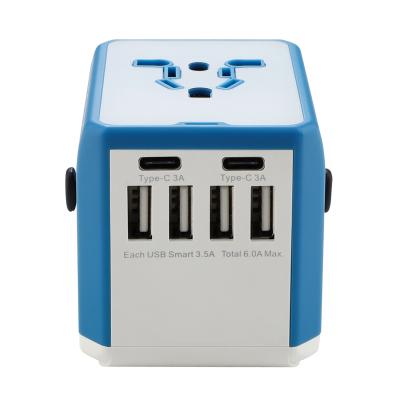 China New World EU UK 110V-250V USA AUS Plug All In One Travel Portable Universal Adapter Power Fast Charger With USB for sale