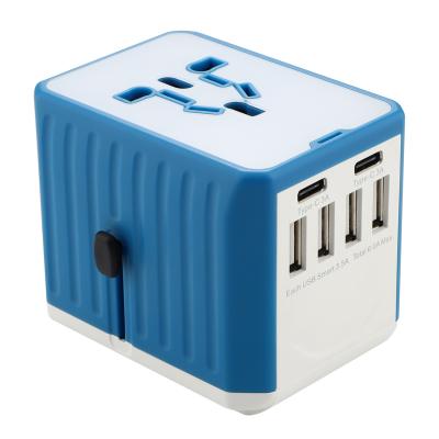 China Universal Type C 3.0A USB Chargers 6000mA Charger Adapter Plug Quick EU RRTRAVEL Travel Adapter Outlet for sale