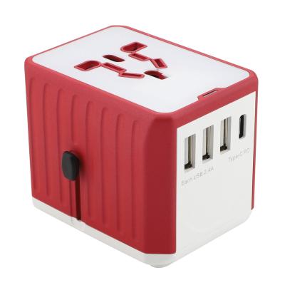 China Other Travel Adapter PD Fast Charger QC3.0 6A 3USB International Universal Power Adapter for sale