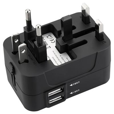 China RRtravel Commercial All In One CE Multi Travel Power Adapter For EU AUS US UK With 2 USB 110-250V Adapter 2 Pin Electrical Plug for sale