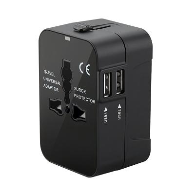 China RRTRAVEL International Commercial All in One World Travel Adapter Wall Charger Power Socket with Dual USB for sale