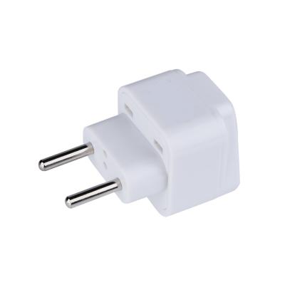 China Residential/General Purpose 2 White in 1 European Round 2 Pin Pin Plug to US UK AUS 110v-240v Travel Adapter for sale