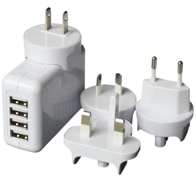 China Other High Quality International Travel Adapter AC Wall Charger With 4 USB Ports for sale