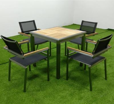 China UV-Resistant Metal Chair Outdoor Garden Furniture Cafe Dining Patio Table And Chairs Set for sale