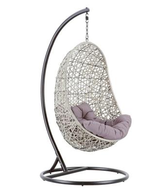 China Strong Swing Chair Patio Rattan Wicker Single Hanging Wing Chair With Aluminum Stand for sale