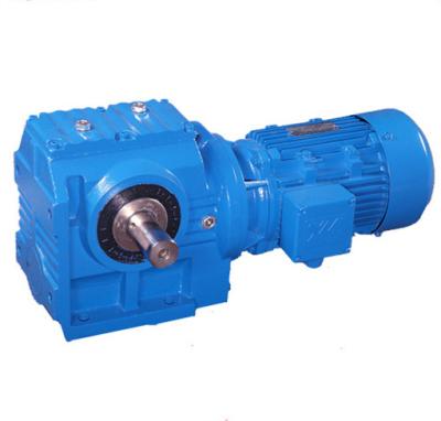 China Flange Mounted Helical Worm Gear Motor Reducer , Solid Shaft Inline Helical Gearbox for sale