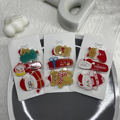 China European and American side set of Santa Claus clip Christmas hair clips of new style America autumn and winter hairpin children for sale