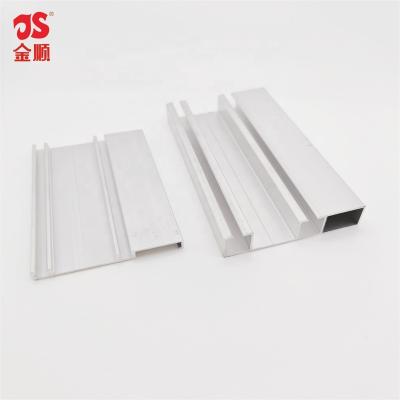 China Sliding door track aluminum profile for wardrobe sliding door double track wholesale top and bottom OEM silver white surface for sale