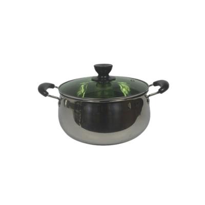 China Hot Viable Selling Cheap Soup Pot 201 Stainless Steel Soup Pot Double Handles for sale