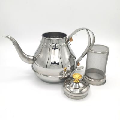 China Sustainable Stainless Steel Custom Tea Kettle With Sipper Filter Tea Kettle for sale