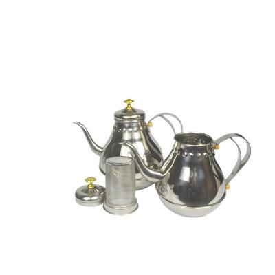 China Durable Moroccan Stainless Steel Teapot Tea Kettle Household Middle Eastern Teapot for sale