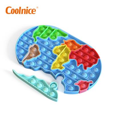 China Worry Relief Toy Coolnice New Design World Map Relaxation Doll Busy Person Sensory Toys Set Sensory Push Bubble Busy Person Jumping Toys for sale