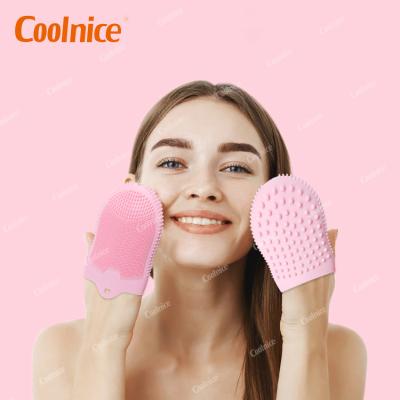 China EXFOLIATE 2 in1 Facial Skin Deep Pore Silicone Cleansing Brush Face and Neck Massager Facial Lifting Cleansing Brush for sale