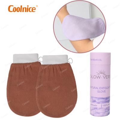 China EXFOLIATE Hot Selling Turkish Silk Exfoliating Bath Use With Cylinder Factory Price Glove Washable Reusable Glove for sale