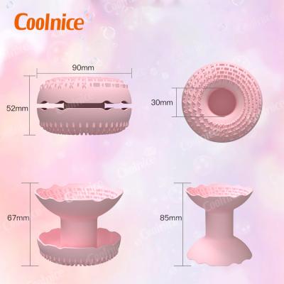 China 2022 New Eco-friendly Coolnice Donut Design Multifunctional Makeup Brush Cleaner Silicone Makeup Brush Cleaning Mat for sale