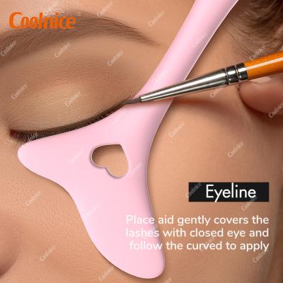 China Silicone Women Eyes Beauty Smoky Makeup Models Template Suction Eyebrow and Top Eyeliner Guide Eyelash Tool Applicator for sale