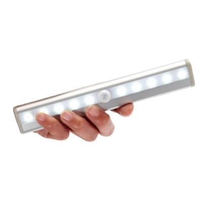 China Modern 10pc Battery Supply Under Cabinet LED Light Magnetic Sticker Cabinet LED Lights Motion Sensor Light for sale