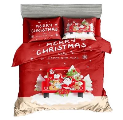 China Anti-pilling Red King Queen Twin Single 3D Comforter Pillowcase Christmas Bedding Set Linens Duvet Cover Full Double for sale