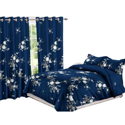 China 100% Anti-Static HEATING Soft Polyester Eco-friendly Factory Direct Modern Style Bedding Set With Curtains for sale